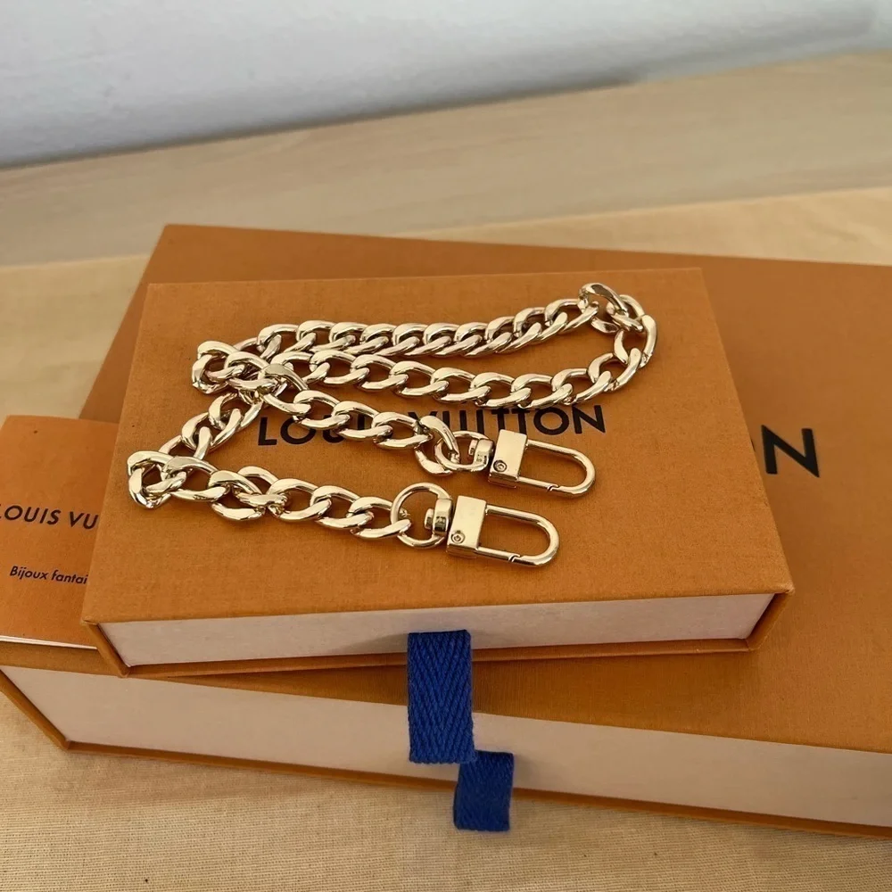 Vintage Louis Vuitton Lock & Key #302 with 18” Unbranded Cuban Link Necklace